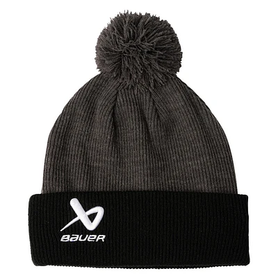 S24 2Tone - Tuque à revers avec pompon pour adulte