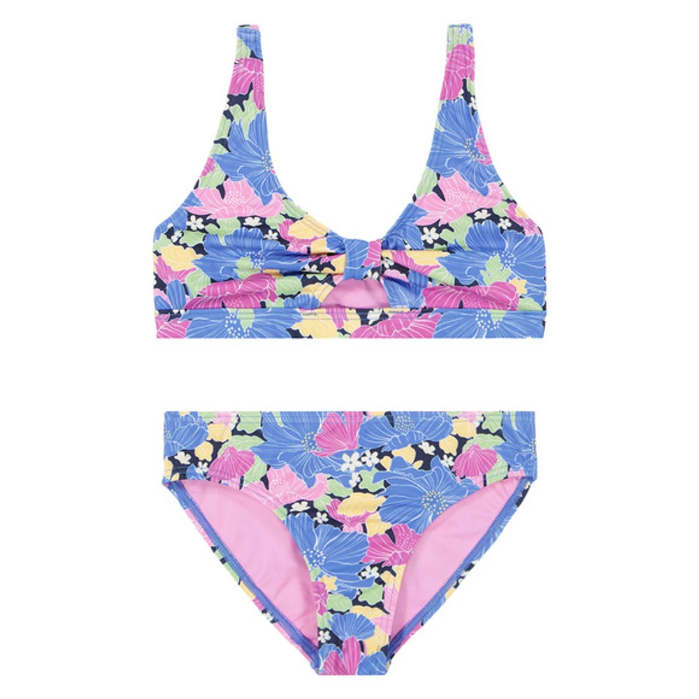 GIRLS' OUTLINE FLORAL BIKINI SET - DEUX-PIECES  FILLE