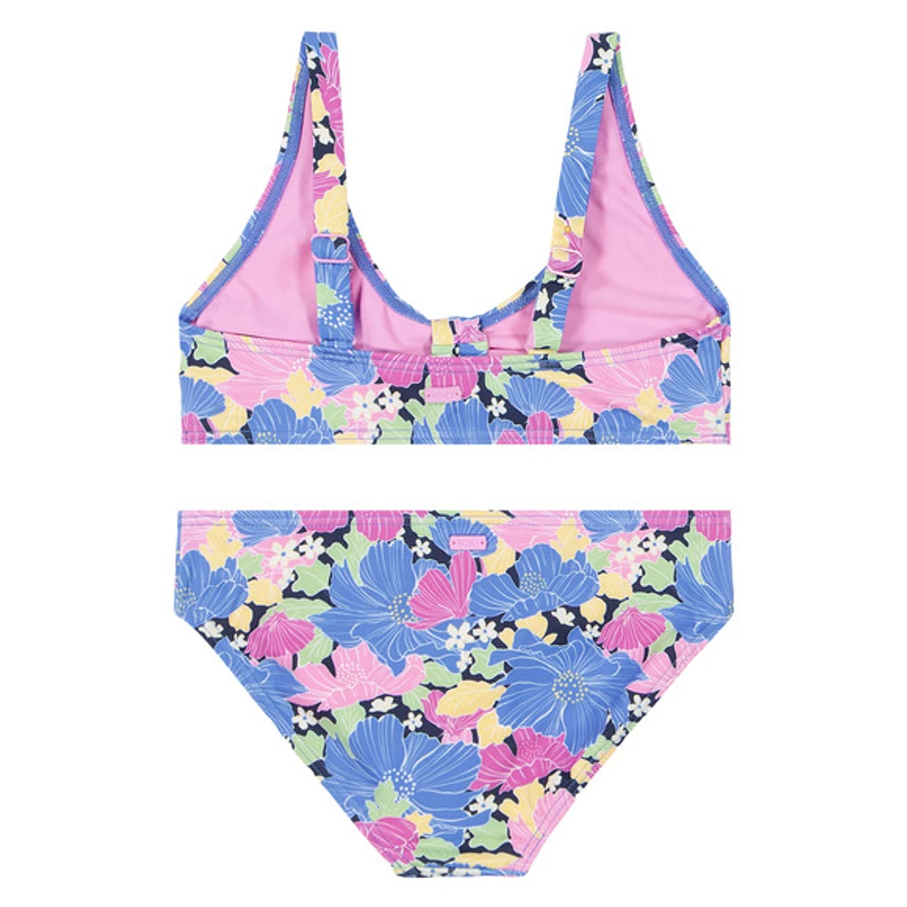 GIRLS' OUTLINE FLORAL BIKINI SET - DEUX-PIECES  FILLE