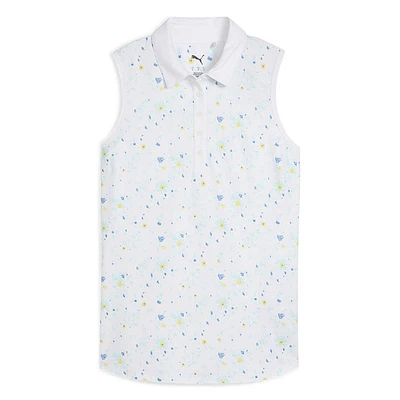 Cloudspun Garden Floral - Women's Sleeveless Golf Polo