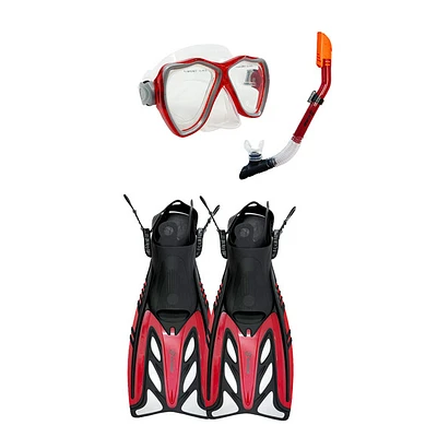 Lavezzi Trio - Adult Mask, Snorkel and Fins Set