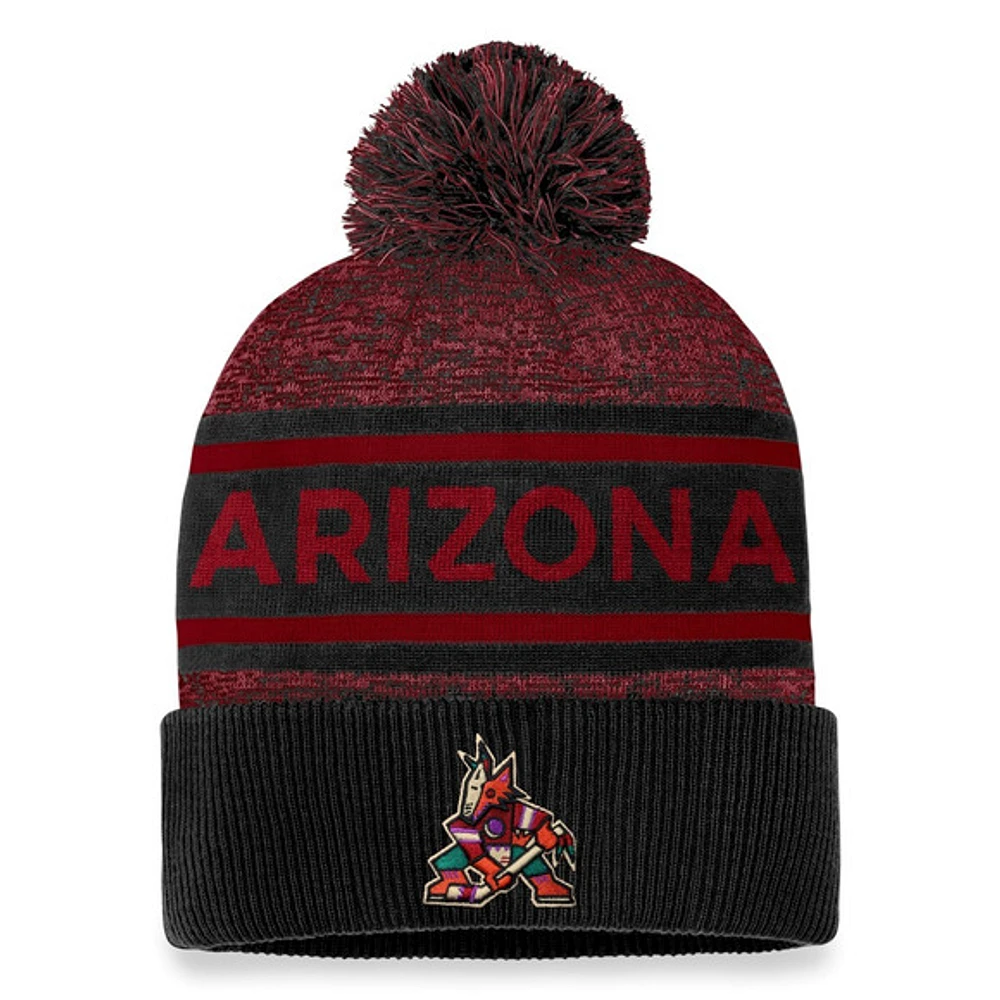 Authentic Pro Rink Heathered Knit - Tuque à revers avec pompon pour adulte