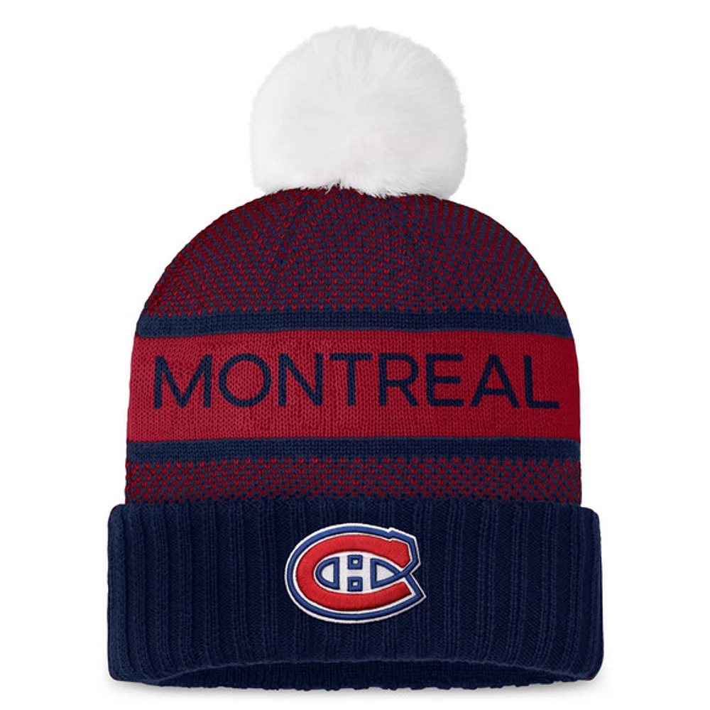 Authentic Pro Rink Knit - Tuque à revers avec pompon pour adulte