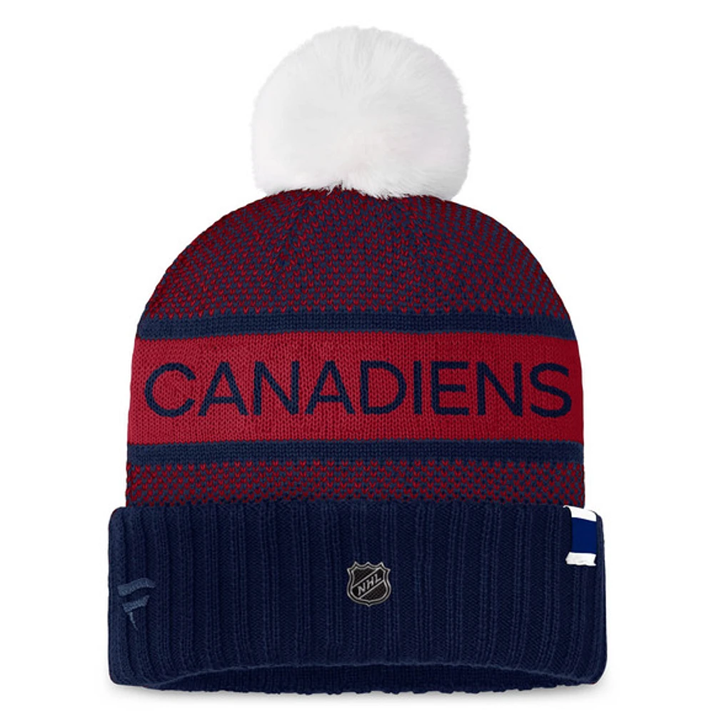 Authentic Pro Rink Knit - Tuque à revers avec pompon pour adulte