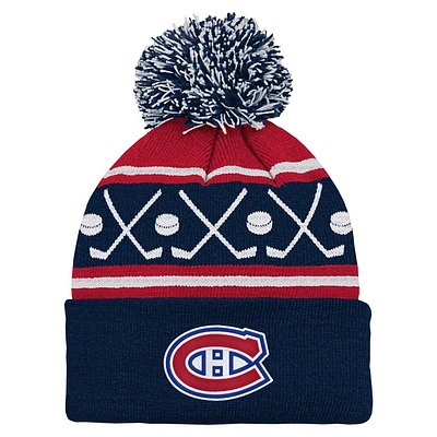 Face Off - Tuque à revers avec pompon pour junior