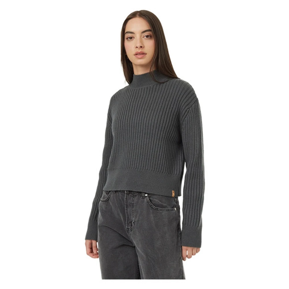 Highline Rib Cropped Mock Neck - Chandail en tricot pour femme