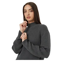 Highline Rib Cropped Mock Neck - Chandail en tricot pour femme