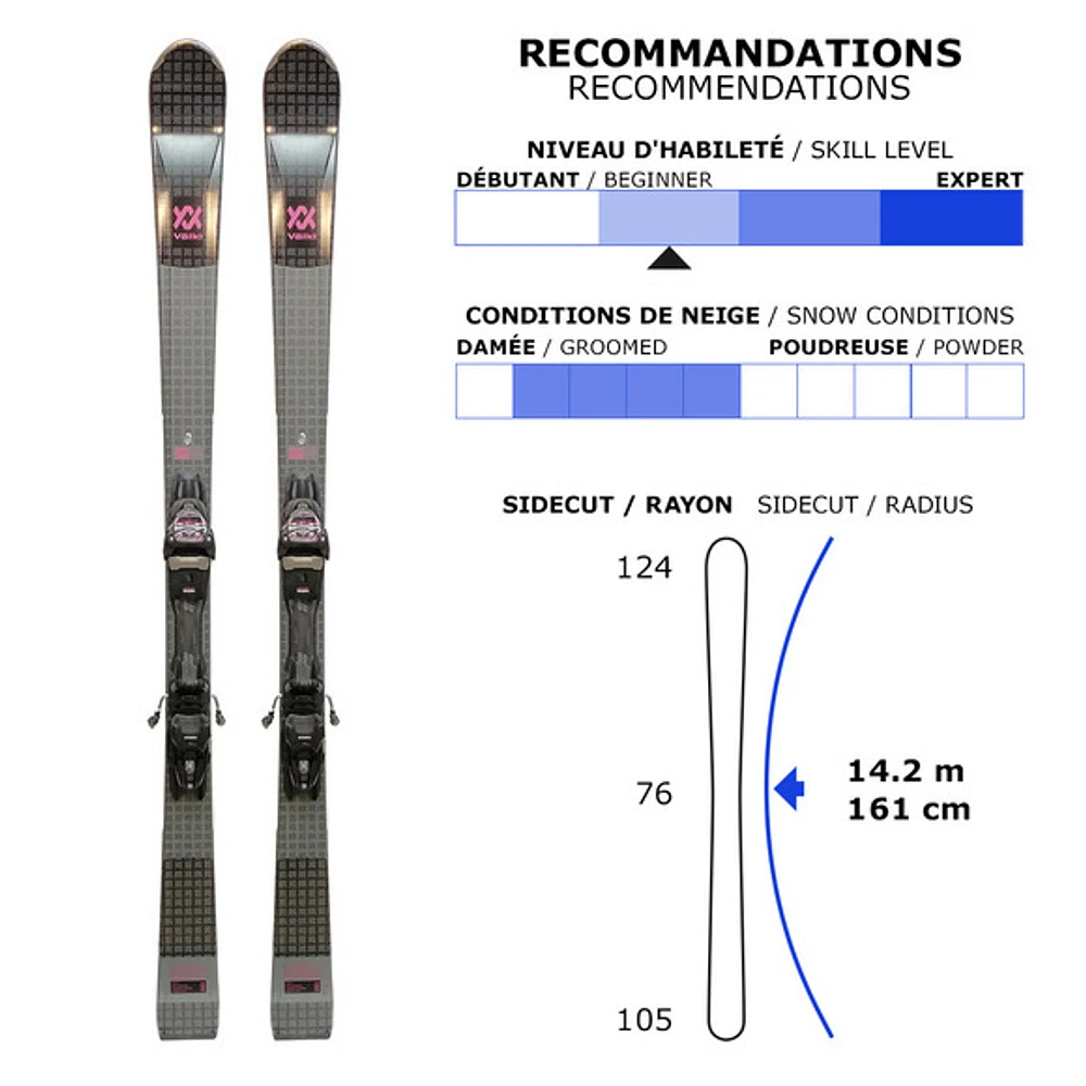 Flair Elite/vMotion10 GW - Skis alpins tout-terrain pour femme