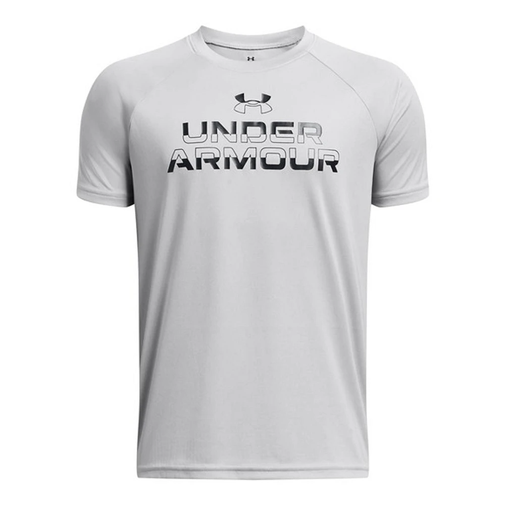 Tech Split Wordmark - Boys' Athletic T-Shirt