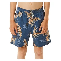 Surf Revival Floral Volley - Boys' Board Shorts