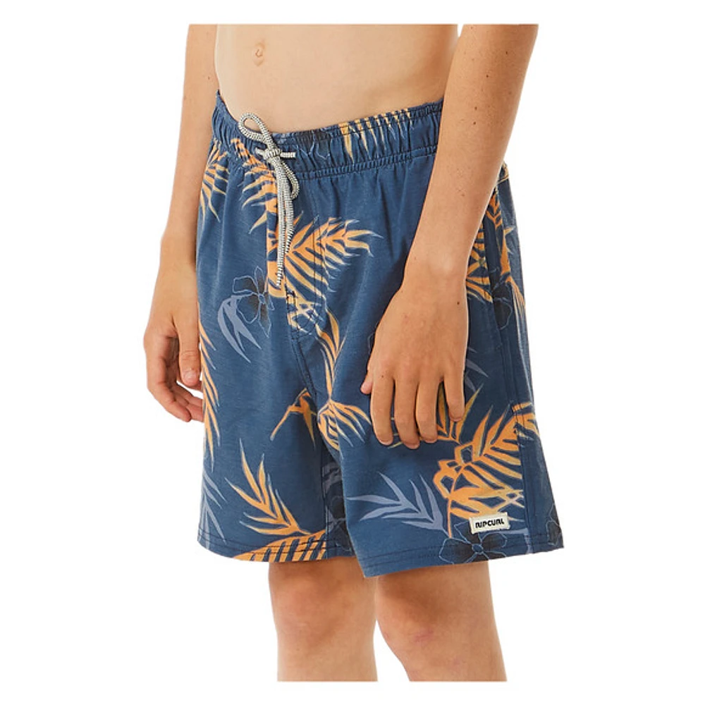 Surf Revival Floral Volley - Boys' Board Shorts