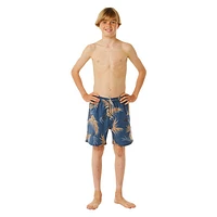 Surf Revival Floral Volley - Boys' Board Shorts