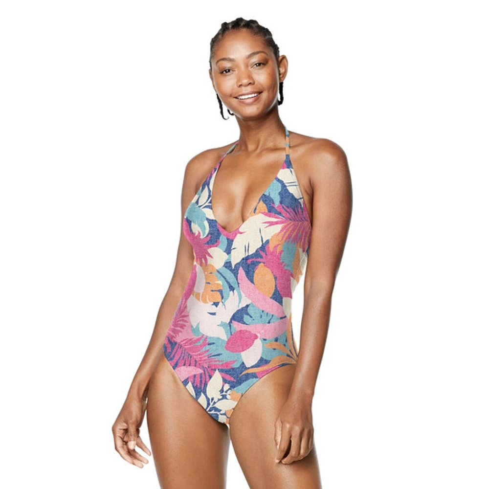 V-Neck Halter - Women's One-Piece Swimsuit