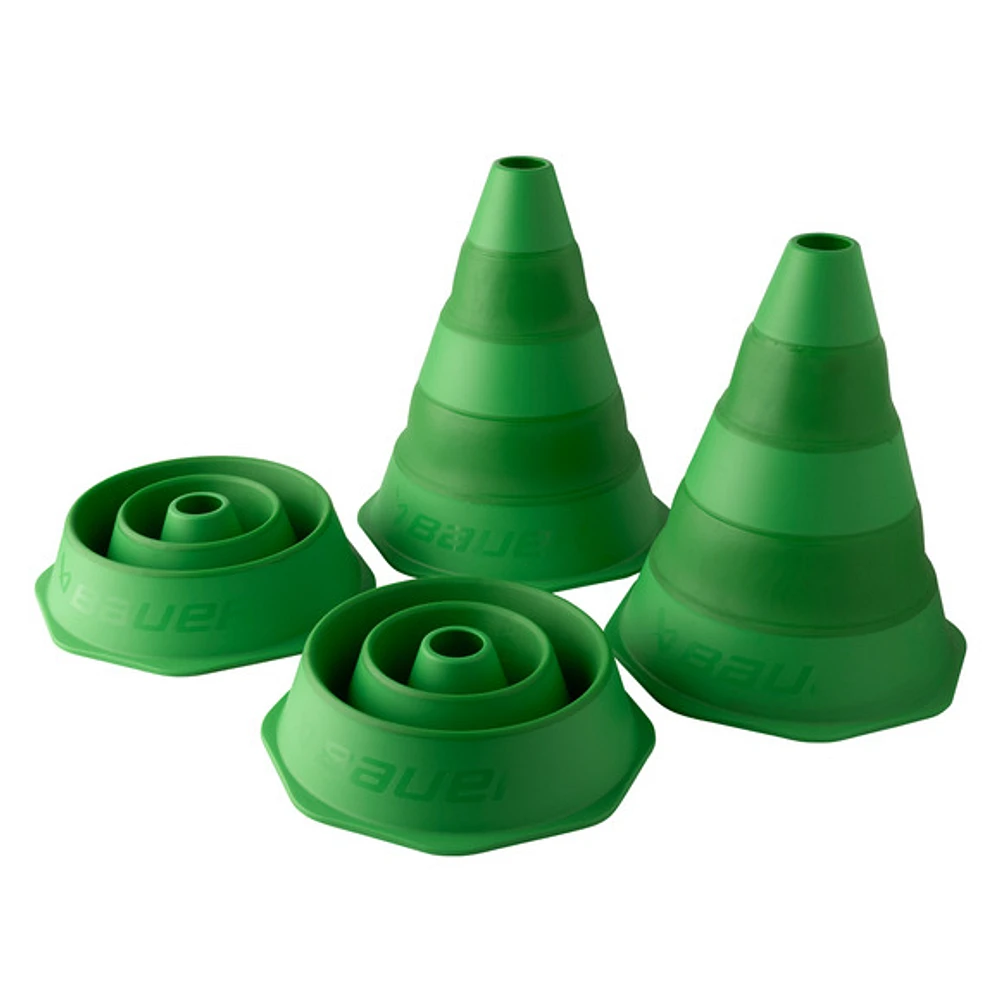 Cônes d'entraînement téléscopiques (Paquet de 4) - Accessorie d'entraînement pour hockey
