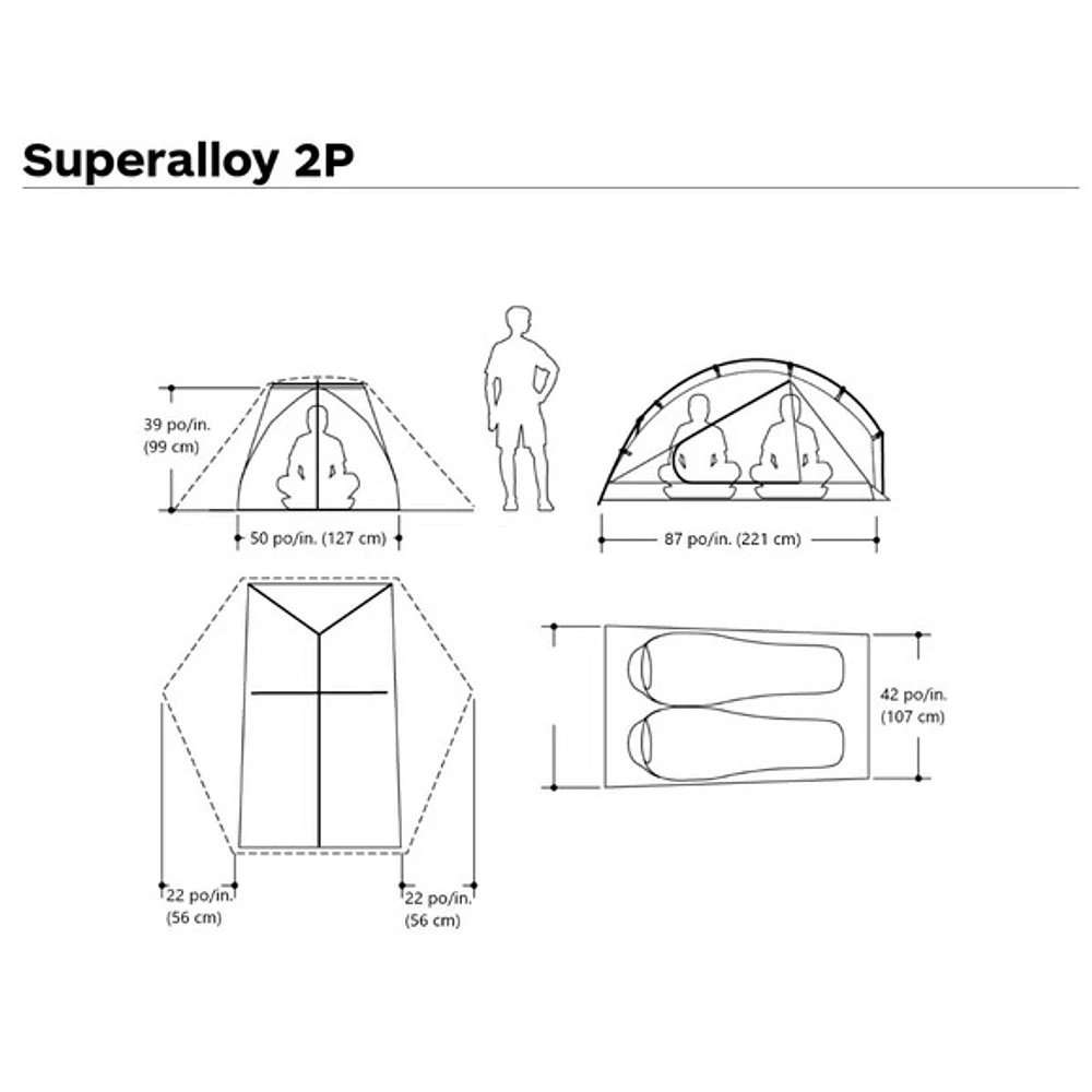 Superalloy 2P - Tente de camping pour 2 personnes