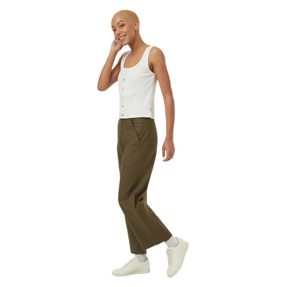 Rib Button Front - Women's Tank Top