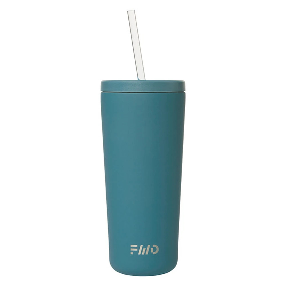 Luxe Tumbler 24 oz - Verre isolé avec couvercle et paille