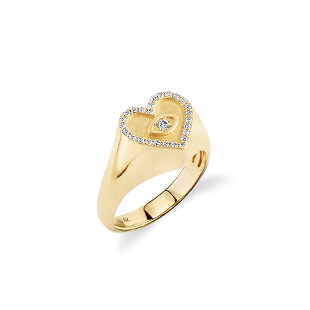  Jewelry Affairs Anillo de oro amarillo de 14 k para