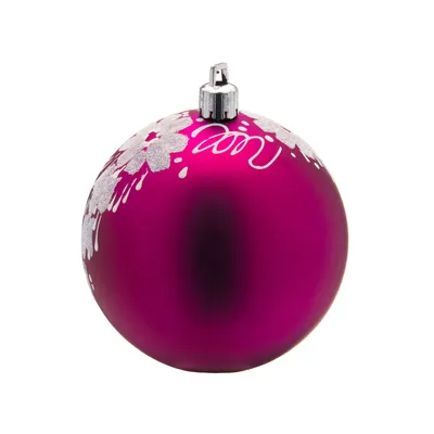 Hot Pink & White Floral Satin Ornaments