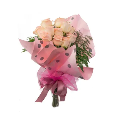 Blush Longstem Roses in Premium Waterproof Floral Wrap