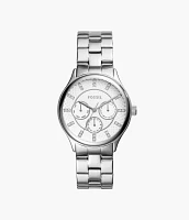 Modern Sophisticate Multifunction Stainless Steel Watch