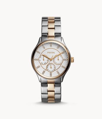 Modern Sophisticate Multifunction Two-Tone Stainless Steel Watch