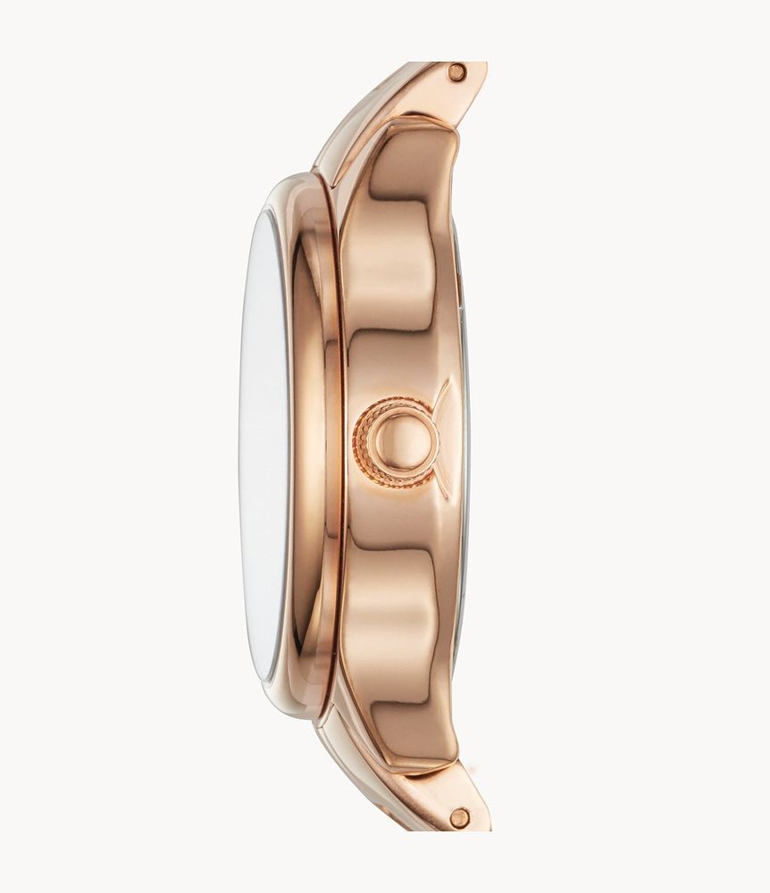 Modern Sophisticate Three-Hand Rose Gold-Tone Stainless Steel Watch