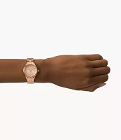 Modern Sophisticate Three-Hand Rose Gold-Tone Stainless Steel Watch