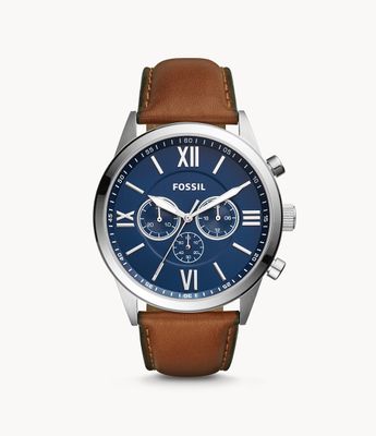 Flynn Chronograph Brown Leather Watch