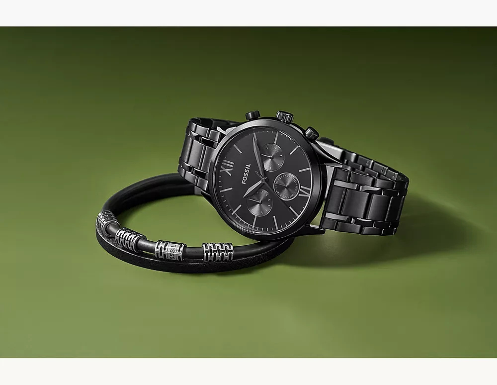 Fenmore Multifunction Black Stainless Steel Watch