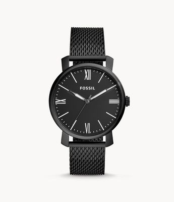 Rhett Three-Hand Black Stainless Steel Watch