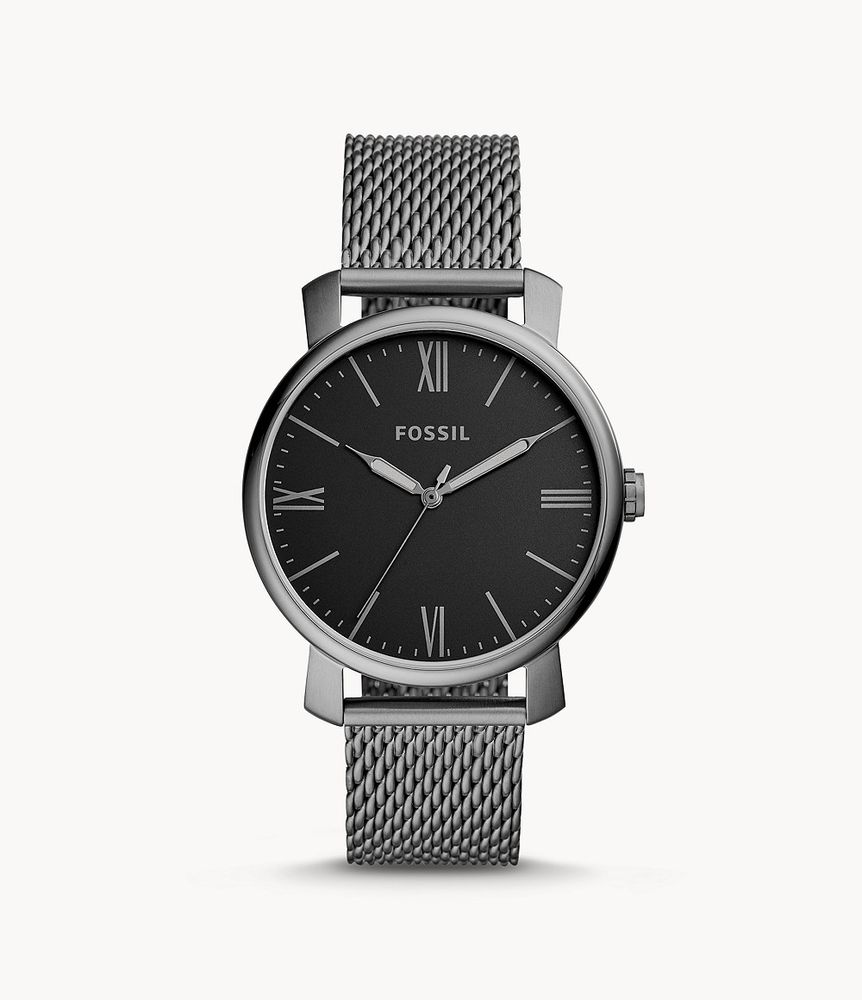 Montre Rhett trois aiguilles en acier inoxydable fume