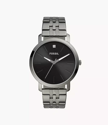 Lux Luther Three-Hand Smoke Stainless Steel Watch