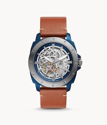 Privateer Sport Mechanical Luggage Leather Watch - BQ2427 - Fossil
