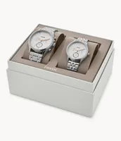 His and Her Fenmore Multifunction Stainless Steel Watch Gift Set