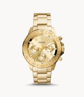 Bannon Multifunction Gold-Tone Stainless Steel Watch - BQ2588 - Fossil