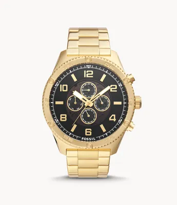 Montre automatique en acier inoxydable ton or Brox