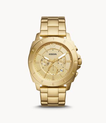Privateer Sport Chronograph Gold-Tone Stainless Steel Watch - BQ2694 - Fossil