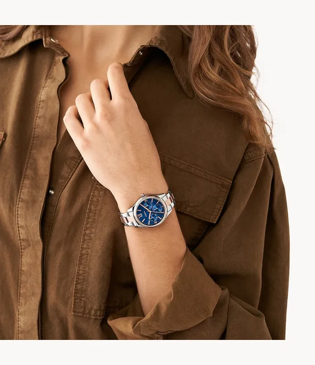 FOSSIL His and Hers Multifunction Gold-Tone Stainless Steel Watch 