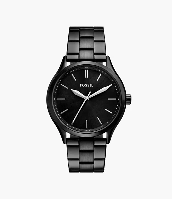 Fenmore Three-Hand Black Stainless Steel Watch