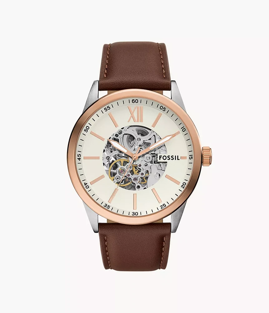 Flynn Automatic Brown Leather Watch