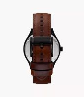 Fenmore Three-Hand Brown Leather Watch