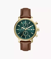 Rhett Multifunction Brown Leather Watch