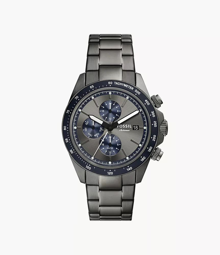 Autocross Multifunction Smoke Stainless Steel Watch