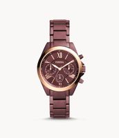 Modern Courier Midsize Chronograph Wine Stainless Steel Watch - BQ3281 - Fossil