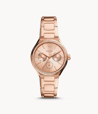 Eevie Multifunction Rose Gold Stainless Steel Watch - BQ3721 - Fossil
