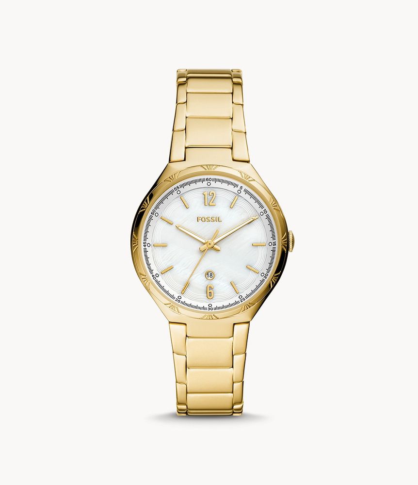 Ashtyn Three-Hand Date Gold-Tone Stainless Steel Watch