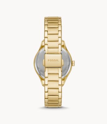 Rye Three-Hand Gold-Tone Stainless Steel Watch - BQ3759 - Fossil