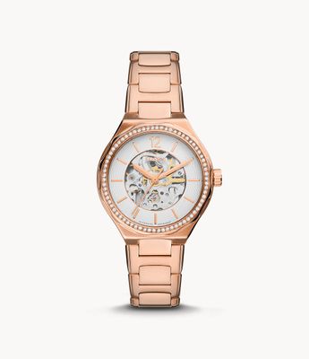 Eevie Automatic Rose Gold-Tone Stainless Steel Watch - BQ3781 - Fossil