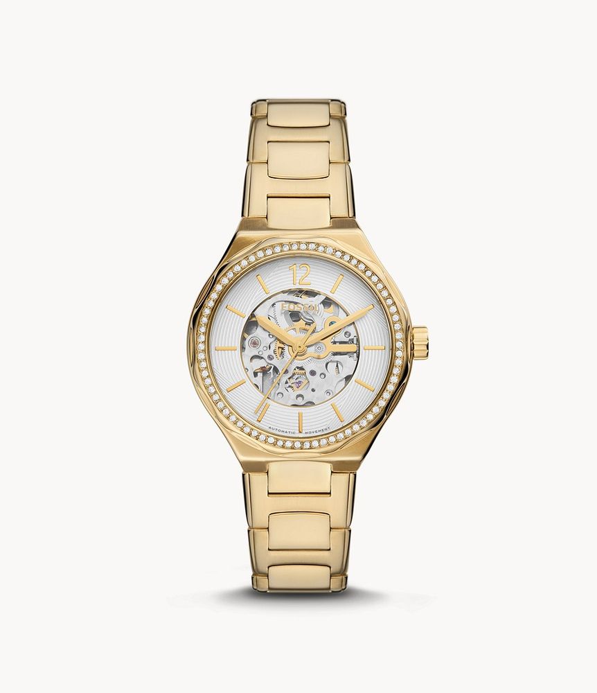 Eevie Automatic Gold-Tone Stainless Steel Watch - BQ3782 - Fossil